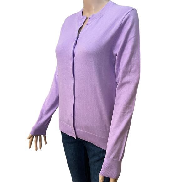 J Crew Classic Cardigan Medium Button Down Preppy Classic Minimalist Cotton - Picture 2 of 10